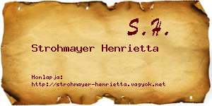 Strohmayer Henrietta névjegykártya